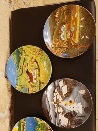 4 assiettes décoratives 4 saisons 