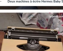 Lot de deux machines à écrire Hermes Baby S