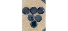 Assiettes noires octogonales années 80.