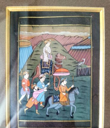 Tableau oriental peint à la main encadré – Guerriers persans