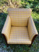 Fauteuil Club ART DÉCO en bois massif époque début XXe