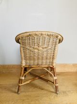Fauteuil enfant en rotin et osier époque début XXe. 