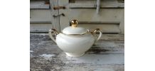 Sucrier Villeroy &amp;amp; Boch Mettlach ivoire et or
