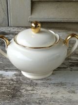 Sucrier Villeroy &amp; Boch Mettlach ivoire et or