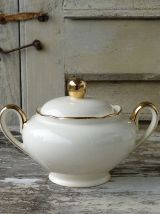 Sucrier Villeroy &amp; Boch Mettlach ivoire et or