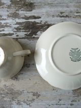 2 tasses et 2 sous-tasses Villeroy &amp; Boch Mettlach ivoire et
