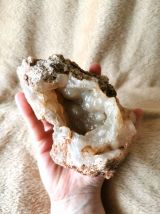 Géode Calcédoine botryoïdale - Pierre minéral naturel brut -