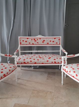 Canapé et deux fauteuils style directoire entièrement refait