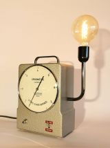 Lampe industrielle vintage métal spiromètre gris "Respire"
