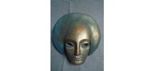 Masque décoratif en terre cuite patinée ,pièce unique
