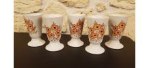 Lot de 5 mazagrans vintage art floral