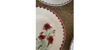 6 assiettes creuses Sarreguemines Digoin modele oeillet.