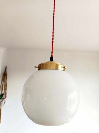 Suspension opaline vintage 1950 