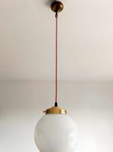 Suspension opaline vintage 1950 