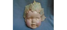 Masque enfant feuilles de vignes terre cuite peinte