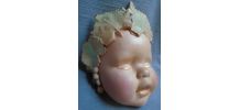 Masque enfant feuilles de vignes terre cuite peinte