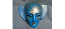 Masque décoratif en céramique peinte ,pièce unique