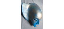 Masque décoratif en céramique peinte ,pièce unique