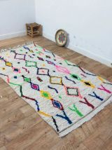 Tapis Berbère Fait Main Multicolore En Laine