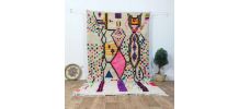 Tapis Berbère Fait Main Multicolore En Laine