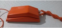 Téléphone à cadran rotatif space age orange de 1977