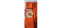 Téléphone à cadran rotatif space age orange de 1977