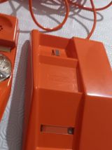 Téléphone à cadran rotatif space age orange de 1977