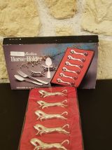 Jeu de 6 porte-couteaux vintage forme cheval