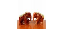 Paire de vases éléphants en céramique vintage 