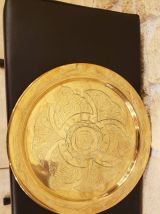 Assiette orientale vintage en laiton