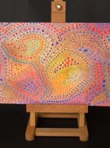 Dessin pièce unique d'inspiration art aborigène, mandala
