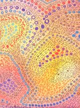 Dessin pièce unique d'inspiration art aborigène, mandala