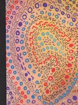 Dessin pièce unique d'inspiration art aborigène, mandala