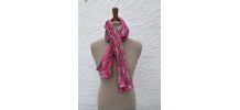 Echarpe rose floral vintage
