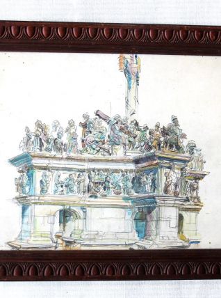 Dessin d'Eugène Véder "Le monument".