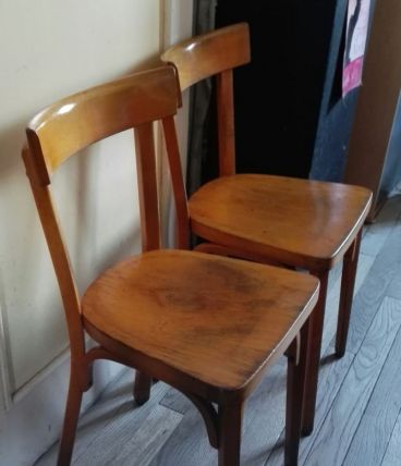 Lot 2 Chaises Bistrot Baumann Vintage 50