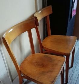 Lot 2 Chaises Bistrot Baumann Vintage 50