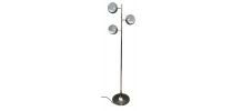 Lampe design vintage Eyeball chromé pied tulipe - 3 globes