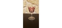 Lot de 6 verres à pied vintage Arlequin rouge 