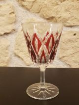 Lot de 6 verres à pied vintage Arlequin rouge 