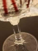 Lot de 6 verres à pied vintage Arlequin rouge 