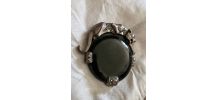 Broche   1900  Art Deco  Argent/Onix