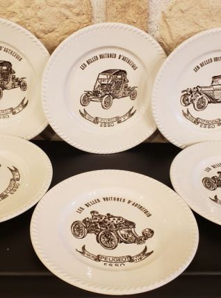 Lot de 6 assiettes voitures Vintage ESSO
