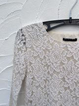 Robe enfant en dentelle crème