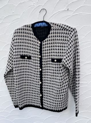 Gilet pied de poule Novita Vintage