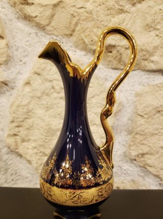 Elégante cruche/aiguière  en porcelaine Limoges 22K