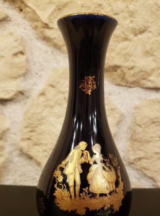 Vase en porcelaine Limoges Castel 22K