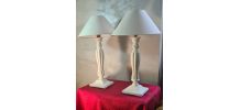 paire de lampes de chevet ou salon,  en bois scpulté vintage