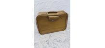 Valise en skaï beige vintage