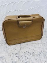 Valise en skaï beige vintage